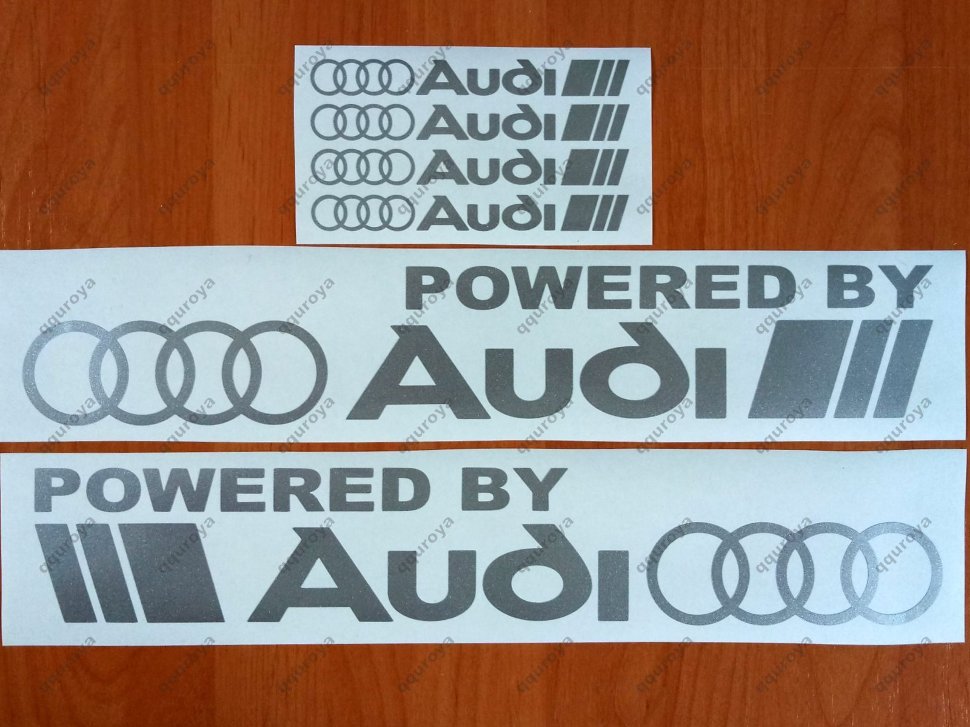 Powered By AUDI Racing Sport S Line 15 Decal Sticker PAIR Emblem