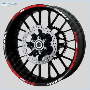 BMW S1000RR Motorrad Motorsport Motorcycle Wheel Rim Red Laminated Stripes Decal