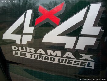 Sticker 4x4 DURAMAX 6.6l TURBO DIESEL Vinyl Decals Stickers Decals made from high quality material, self-adhesive and removable.
