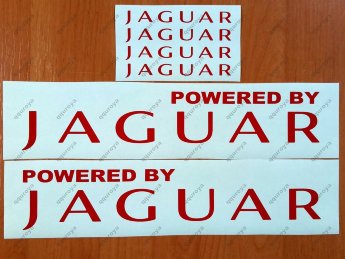 Powered by JAGUAR X Tipe XKR S XJR Racing Decal Sticker Emblem Logo Pair