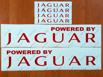 Powered by JAGUAR X Tipe XKR S XJR Racing Decal Sticker Emblem Logo Pair 