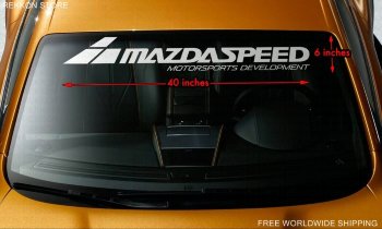 MAZDASPEED MAZDA Windshield Premium Vinyl Window Decal Sticker  MazdaSpeed Motorsport Development tuning windshield decal, sticker.