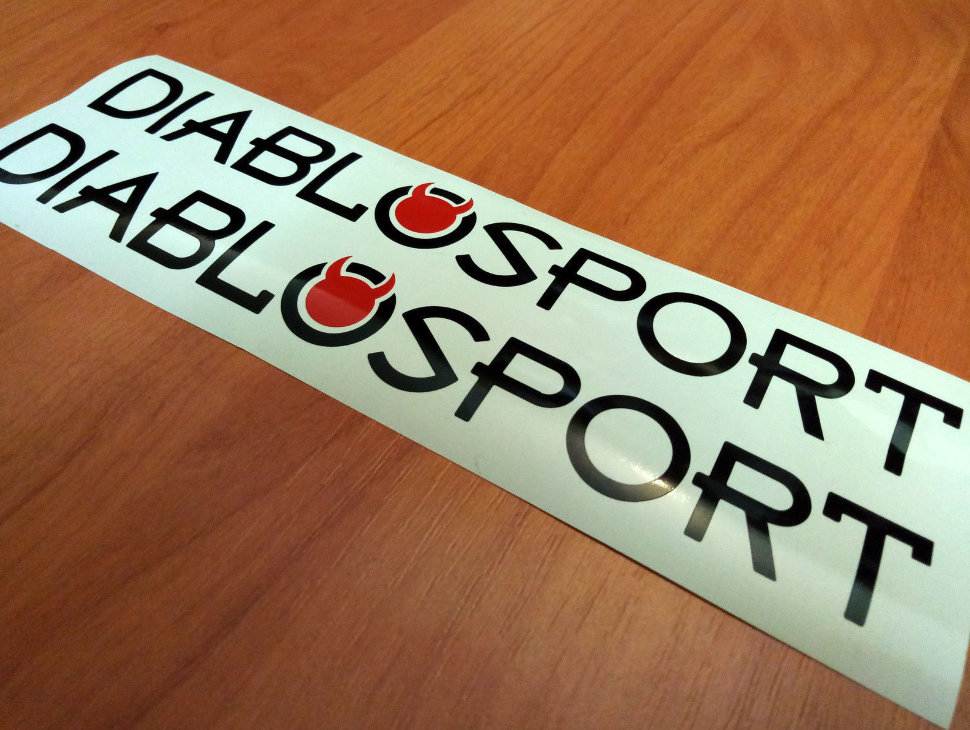 2 piece DIABLOSPORT Car Racing Stickers Die Cut Decals Vinyl Emblem Logo RED