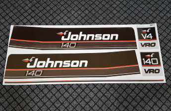 JOHNSON 1989-1990 140 HP Vinyl Decals Stickers HorsePower V4 VRO Motor Set