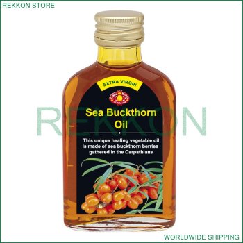 100% Organic Herbal Extra Virgin Sea Buckthorn Oil This unique healing vegetable oil is made according to the latest vitamin-preserving technology of sea This unique healing vegetable oil is made according to the latest vitamin-preserving technology of sea buckthorn berries gathered in the Carpathians.berries gathered in the Carpathians.