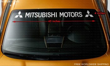 Mitsubishi Motors Logo Windshield Banner Vinyl Decal Sticker All of our graphics are machine cut from premium quality vinyl. Our graphics are sent with detailed fitting instructions.