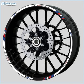 BMW HP4 Motorcycle Racing Equipment Wheel Rim Decals Stickers Stripes Motorsport Motorrad