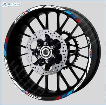BMW S1000RR Motorsport Motorcycle Wheel Rim Decals Stickers Stripes Motorrad
