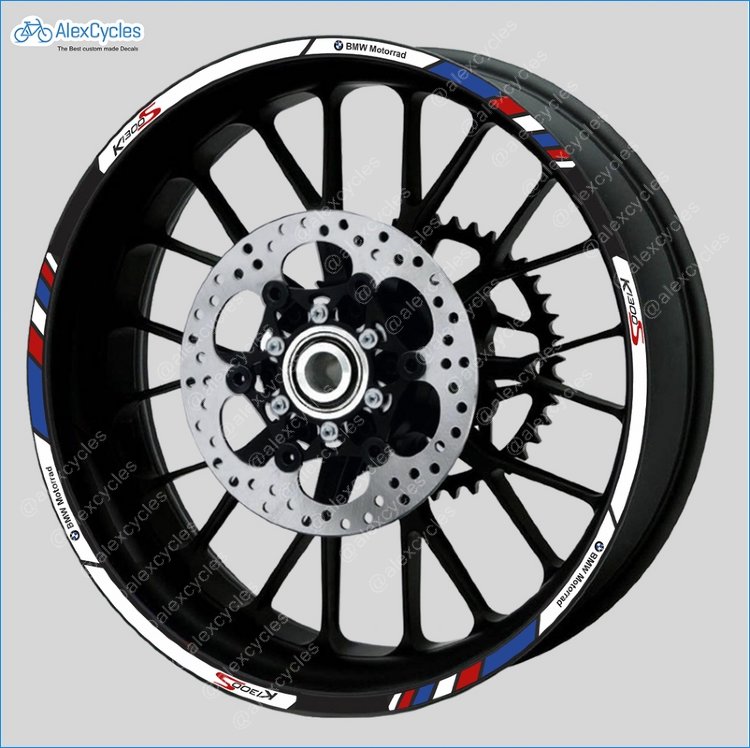 BMW R1200R motorcycle wheel decals 12 rim stickers set R1200 R stripes Blue 