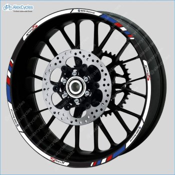 BMW K1300S Motorrad Motorsport Motorcycle Wheel Rim Decals Stickers Stripes