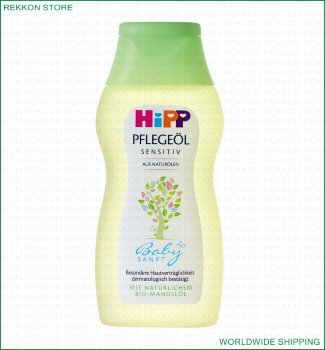 HiPP Baby Sensitive Organic Care Oil with Almond Babysanft HiPP Baby oil contains only natural oils - including ecological almond oil, so that it can be used from the first day of life. Oil is suitable for skin care, gentle cleansing surrounding pieluszkowych and gentle massage. Also nourishes the skin gently with a dry and rough, even in adults.