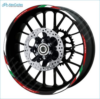 Ducati Corse Monster Motorcycle Wheel Rim Laminated Decals Stickers Stripes