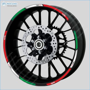 Aprilia RSV4 Racing Motorcycle Wheel Rim Laminated Decals Stickers Stripes