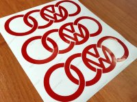Audi VW rings decal Sticker EURO Racing mod A4 S4 S3 TT R8 A6 Q5 GTI RS