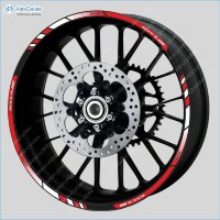 SUZUKI GSX-R600 Factory Racing  Motorcycle Wheel Rim Red Laminated Decals Stickers Stripes