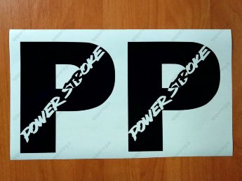POWER STROKE Die Cut Decals Stickers Vinyl Self Adhesive Emblem Logo