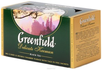 Greenfield Delicate Keemun Best Collection Exciting play of the complex flavour notes in the bouquet of Delicate Keemun creates fine balance of taste and aroma characteristic of famous teas from the Chinese province of Anhoi. 