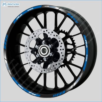Yamaha YZF R6 Racing Equipment Motorcycle Wheel Rim Laminated Blue Decals Stickers Stripes