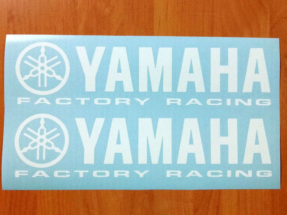 x2 Yamaha Factory Racing Bellypan High Cast White Decals Stickers R1 R6 600 YZF 