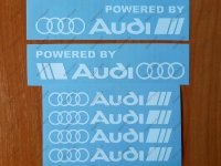 Powered by Audi Racing Sport S Line Window Decal Sticker Emblem Logo