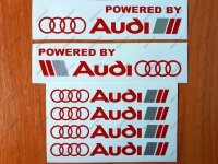 Powered by Audi Racing Sport S Line Window Decal Sticker Logo Emblem 