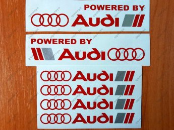 Powered by Audi Racing Sport S Line Window Decal Sticker Logo Emblem 