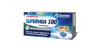 Superviga 100 film-coated tablets 100mg 4pcs Супервига 100 таблетки покрытые оболочкой 100мг 4шт 
