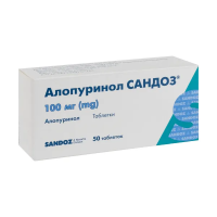 Allopurinol Sandoz tablets 100mg №50 Аллопуринол  Сандоз  таблетки 100мг №50