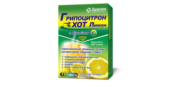 Grippocitron Hot lemon powder for oral solution in 4 g bags 10 pcs Гриппоцитрон Хот лимон порошок для орального раствора в пакетах по 4 г 10 шт