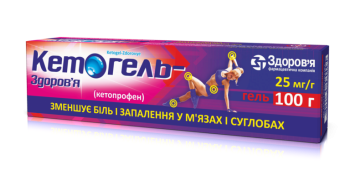Ketogel-Zdorovye gel 25 mg/g tube 100 g Кетогель-Здоровье гель 25 мг/г туба 100 г GENERAL CHARACTERISTICS
Non-steroidal anti-inflammatory drugs for topical application. ATC code М02А А10.

Indications to Use:
Post-traumatic pain in muscles and joints, inflammation of tendons.